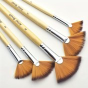 Resim 5 Parça Fırçalı Boya Seti, Yumuşak Naylon Kıllar, Ergonomik Su Kabağı Ahşap Saplı, Akrilik, Suluboya ve Guaj İçin Uygun, Sanatçılar, Öğretmenler, Öğrenciler, Başlangıç Seviyesi için İdeal, Sanat Hediye 