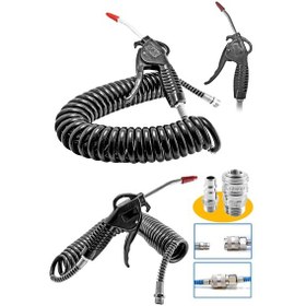 Resim Profesyonel Spiral Hava Hortumu 8 MM 7.5 Metre Jaklı 