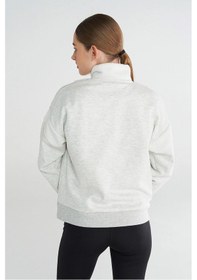 Resim Hummel Adur Zip Neck Sweatshirt Gri Kadın Fermuarlı Sweatshirt Gri 
