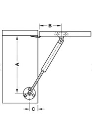 Resim Genel Markalar Dolap Kapak Pistonu Mutfak Dolabı Kapağı Gazlı Amortisörlü Piston 100n / 25cm 