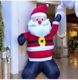 Resim Vıp Deluxe 120 Cm Led Işıklı Motorlu Dev Şişme Noel Baba 120 Cm Işıklı Peluş Dokulu Yılbaşı Dekoru 