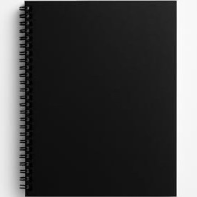 Resim Fark Tanıtım Çizgisiz Spiralli Not Defteri, A5 Boyut (15x21 cm), 60 Yaprak, 90gr. Ivory Kağıt, Ofis İçin Uygun (Siyah) 