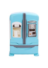 Resim Buharlı Ve Işıklı Oyuncak Buzdolabı Seti - 30+ Parça Mutfak Aksesuarlı Büyük Boy Evcilik Seti - Mavi 
