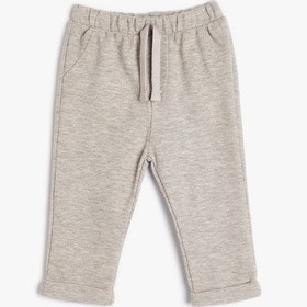 Resim Koton Basic Jogger Eşofman Altı Beli Lastikli Gri 5wmb40029tk Gri 