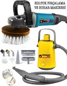 Resim woodhub İki parçalı temizlik seti: Fırçalama ve buhar makineleri, güçlü ve kullanışlı. 