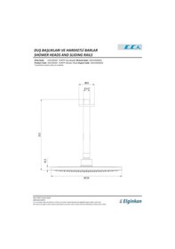Resim Eca Purity 1021450 Tavandan Oval Borulu Ankastre Tepe Duş Başlığı Krom 
