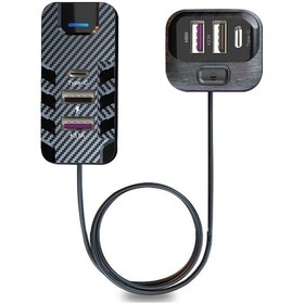 Resim Symbee 6 Portlu Hızlı Şarj Cihazı - 66w+15w Güç İle Araçlar İçin Çoklu Usb Şarj Aleti 