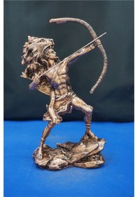 Resim Herkül Antik Yunan Kahramanı Heykeli- 27 Cm Herakles Biblo Ev Ofis Hediyelik Bakır 