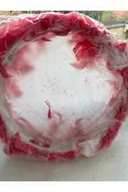 Resim SÜSLÜTASARIM Tüylü zilli tef (32 cm) orta kısmı yazı ile yazılabilir 