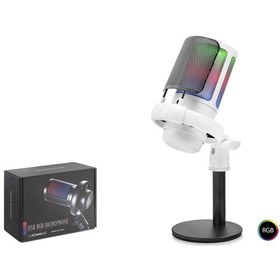 Resim Profesyonel Mikser Kontrollü Gaming Rgb Mikrofon 24 Bit Çinko Alaşım Gövde Type-c - Beyaz Me6sw 