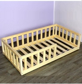 Resim Markaawm Markaawm Montessori Çocuk Yatak Doğal Çam 90X190 Karyola Yelken Akçaağaç 