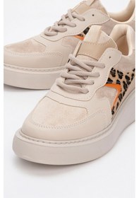 Resim Luvishoes Luvi Shoes Drea Bej Desenli Kadın Günlük Sneakers Bej 