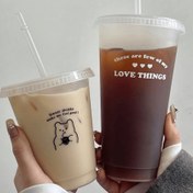 Resim Slogan Desenli Sippy Bardak - Eşsiz Kapasite, Yarı Saydam Buzlu Sütlü Çay Tasarımı, Dayanıklı PP Malzeme, Hizmet Ekipmanları ve Malzemeleri veya Kafe Kullanımı İçin İdeal 