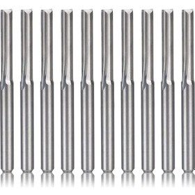 Resim Dofolink 10 Adet 3.175mm Düz Saplı Tungsten Çelik İki Telli İvmeleyici, Spiral Oymacılık Bıçağı 