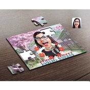 Resim Kişiye Özel Kadınlar Günü Dünya Güzeli Karikatürlü Ahşap Puzzle-1 