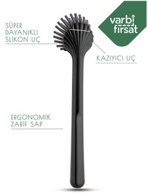 Resim Varbifırsat Silikon Uçlu - Süper Dayanıklı Bulaşık - Lavabo Fırçası - Siyah 