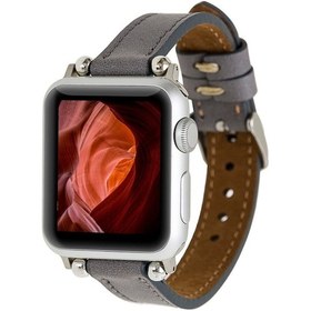 Resim Bouletta Apple Uyumlu Watch Hakiki Deri Kordon 38-40-41 MM Ferro Gri 