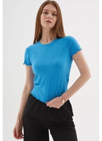Resim Fashion Friends Kısa Kollu Saks Kadın T-shirt 25y0444k1 Saks 