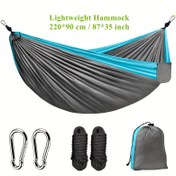 Resim Tek Kişilik Kamp Hamak (220*90 cm / 87*35 inç), Ultra Hafif & İnce, Taşınabilir Küçük Hamak, 210T Naylon Malzeme, Seyahat, Plaj, Bahçe, Patio ve Yürüyüş için Hafif Paraşüt Hamak 