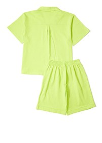Resim Neon Yeşil Unisex Çocuk Pijama Seti 