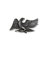 Resim Oya Silver Gümüş Oksitli Kartal Broş Krb00 