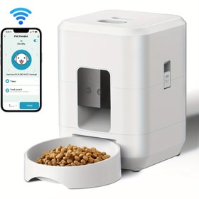 Resim 2L Tuya Akıllı WiFi Evcil Hayvan Besleyici - Uygulama Kontrollü Otomatik Zamanlı Kedi ve Köpek Mama Dağıtıcı, USB/Pil Gücü ile Gerçek Zamanlı Takip & Porsiyon Kontrolü Küçük Evcil Hayvanlar için, Kedi ve Köpek Yemek Makinesi | Uygulamayla Kontrollü Besleyici | Dayanıklı Plastik Besleyici, Otomatik Kedi Yemliği 