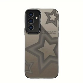 Resim TPU malzemeden yapılmış, Galaxy A03/A04/A04E/A05/A05S/A10/A10S/A11/A12/A13/A14/A15/A21S/A23/A25/A30S/A31/A32/A33/A35/A50/A51/A52/A53/A5/A55/A70/A71/A72/M12/S10/S10+/S20/S21/S22/S2/S24 Serisi 20/9 telefonlar için uygun, büyük gri yıldız desenli, darbeye dayanıklı, tam kapsama, akrilik, düz kenarlı telefon kılıfı. 