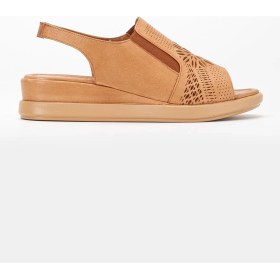 Resim Analin Shoes Kadın Deri Lastikli Sandalet - Beyaz 