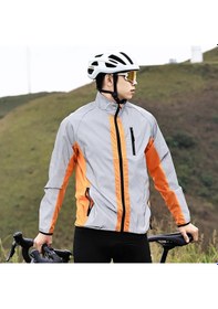 Resim Yeşil Wosawe Bisiklet Ceket Rüzgar Geçirmez Mtb Bisiklet Yansıtıcı Hi Viz Ceket Tops Yeşil 