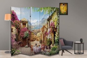Resim Şehir Temalı Özel Tasarım Paravan Room Divider 180 x 200 cm 