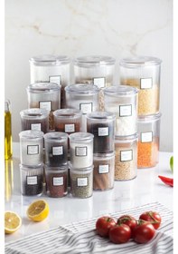 Resim 24'lü Barok Yuvarlak 4 Boy Kavanoz Seti & Saklama Kabı & Erzak Kabı 6 2000 Ml, 6 1000 Ml, 6 500 Ml, 6 250 Ml 