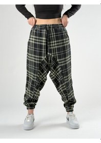 Resim Cocopelli Yeşil Ekose Kadın Spor Şalvar Coc2770 Yeşil 