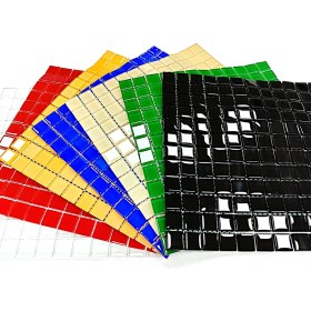 Resim Hobi ve Sanatsal Çalışmalar Için 23X23MM. Boyutlarında Beyaz, Mavi, Kırmızı, A.turuncu, Yeşil, Siyah, Krem. 7 Farklı Renkten Oluşan 30X30CM. Fileli Kristal Mozaik Seti. 