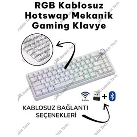 Resim Black Gradiant Rgb Kablosuz Hotswap Mekanik Gaming Klavye Oyuncu Klavye 