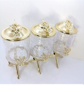 Resim Dekoratif Kavanoz Seti Baharat Takımı 3 Parça Mutfak Seti 