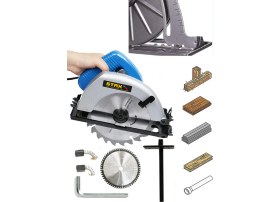 Resim Staxx Power Metal Çift Dişli Sistem Bakır Motor Ahşap Sunta Kesme Daire Testere Makinesi 1600 Watt 185 mm 