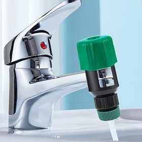 Resim Dayanıklı Plastik Bahçe Suyu Adaptörü - Yeşil Çok Amaçlı Su Bağlantısı Mutfak, Banyo, Çim ve Bahçe için | Sızdırmaz Tasarım | Evrensel İplik Standartı, Bahçe Suyu Bağlantısı | Şık Görünüm | Sızdırmaz Bağlantı 