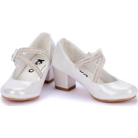 Resim Kiko Kids Kiko 750 Günlük Kız Çocuk Topuk Babet Ayakkabı 4 CM Sedef 