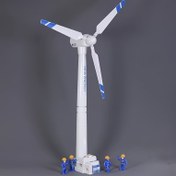Resim Rüzgarlı Ofis Masa Dekoru - Elektrik Gerektirmez, Beyaz/Mavi Rüzgarlı Ofis Modeli ile Miniatur İnşaat İşçileri, ABS Reçine, İdeal Tatil veya Doğum Günü Hediyesi, Ofis Masa Aksesuarı | Eğlenceli Tasarım | Sağlam Taban, Bahçeler için Rüzgarlılar 
