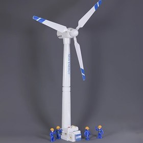 Resim Rüzgarlı Ofis Masa Dekoru - Elektrik Gerektirmez, Beyaz/Mavi Rüzgarlı Ofis Modeli ile Miniatur İnşaat İşçileri, ABS Reçine, İdeal Tatil veya Doğum Günü Hediyesi, Ofis Masa Aksesuarı | Eğlenceli Tasarım | Sağlam Taban, Bahçeler için Rüzgarlılar 