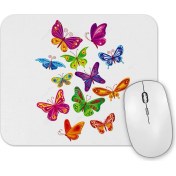 Resim Baskı Dükkanı Renkli Kelebekler Mouse Pad 