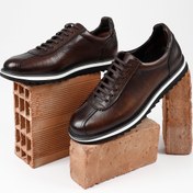 Resim GÖNDERİ(R) Erkek Kahve Antik Bağcıklı Hakiki Deri Comfort Sneaker 
