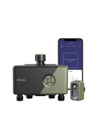 Resim Diivoo 4 Çıkışlı Wifi Akıllı Sulama Zamanlayıcısı, 24 Programlı, Alexa Uyumlu, Yağmur Gecikmeli Su Zamanlayıcı 