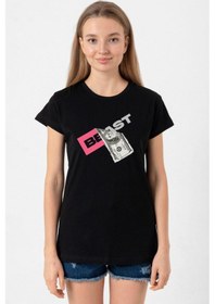 Resim Mr Beast Dollar Bill Siyah Kadın Tshirt SIYAH 