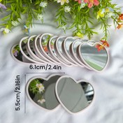 Resim 1 adet Kalp Şeklinde Mini Ayna - Çiçek Tasarımı, Taşınabilir Masa Dekoru Cam Yüzey ve Plastik Çerçeve ile, Elektrik Gerektirmez, Pembe/Beyaz/Siyah Seçenekler, Ev, Ofis, Hediye için Kompakt Zarif Stil, Masa için Mini Ayna, Hediye Ürün, Dekoratif Ayna, Cilalı Kaplama 