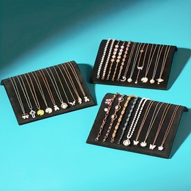 Resim 1 adet Kadife Köprü Kolye Tahtası, Mücevher Rafı için, Bilezik Gösteri Tahtası, S-şekli Kolye Rafı, Mücevher Rafı, 16.99cm*19.99cm, Mücevher Tutucu, Mücevher Gösteri, Mücevher Kutusu, Mücevher Organizasyonu, Mücevher Kulesi, Mücevher Kuleleri 