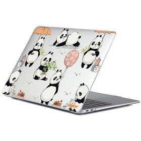 Resim MacBook Pro 16" A2141 Hayvan Desenli Koruyucu Laptop Kılıfı Pandalar 