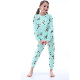 Resim Geyik Desenli Kız Çocuk Pijama Takımı 