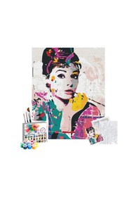 Resim Sayılarla Boyama Seti 40 X 50 Cm Tuval Şasesine Gerili Rengarenk Kadın 