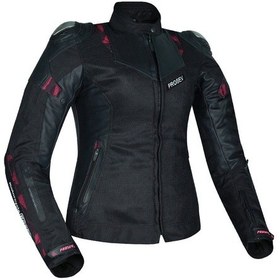 Resim Motosiklet Kadın Montu Full Korumalı 4 Mevsim Deri Ve Maxdura Kumaş Mont Siyah 